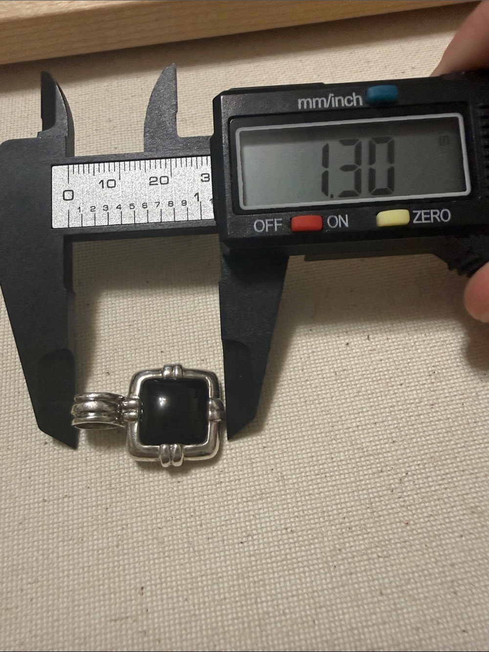 Sterling Silver 925 Black Onyx Square Pendant - Picture 9 of 10